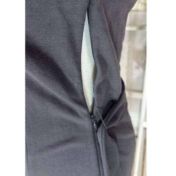 Mikarose Women's Size S Gray Scalloped Neck Tie Waist A Line Dress #0601 - Picture 6 of 11